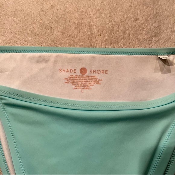 Shade & Shore Women's Turquoise Bikini Bottom size L - Picture 5 of 7